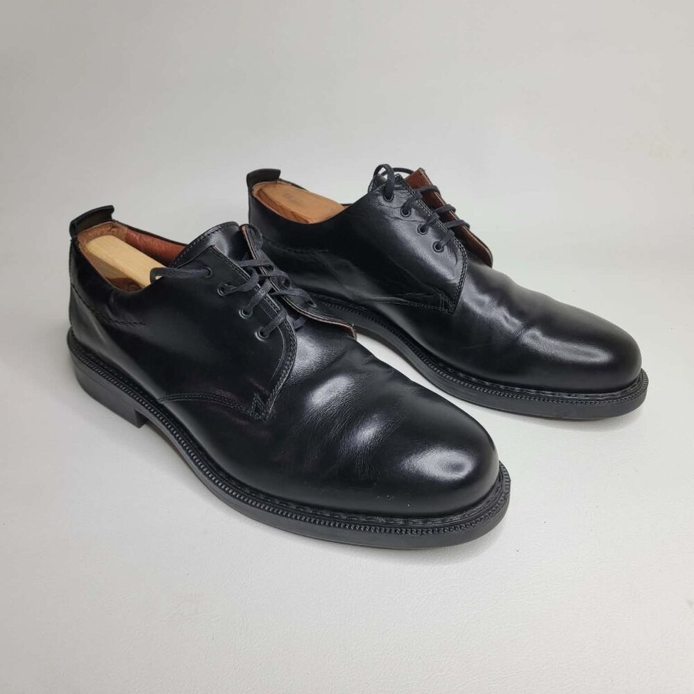 Johnson and Murphy Passport Men's Black Leather Shoes Size 11.5 M Made in Italy
